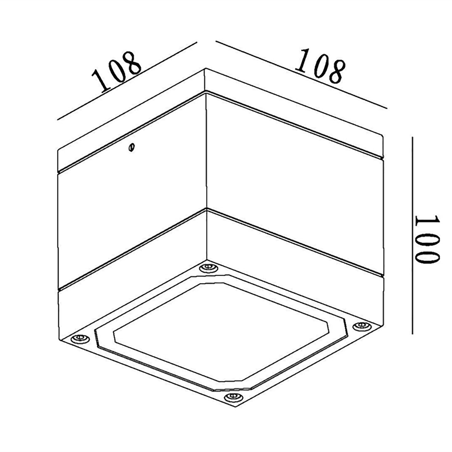 FARETTO SOFFITTO LED QUADRATO LAMPADA GX53 6W IP54 230V