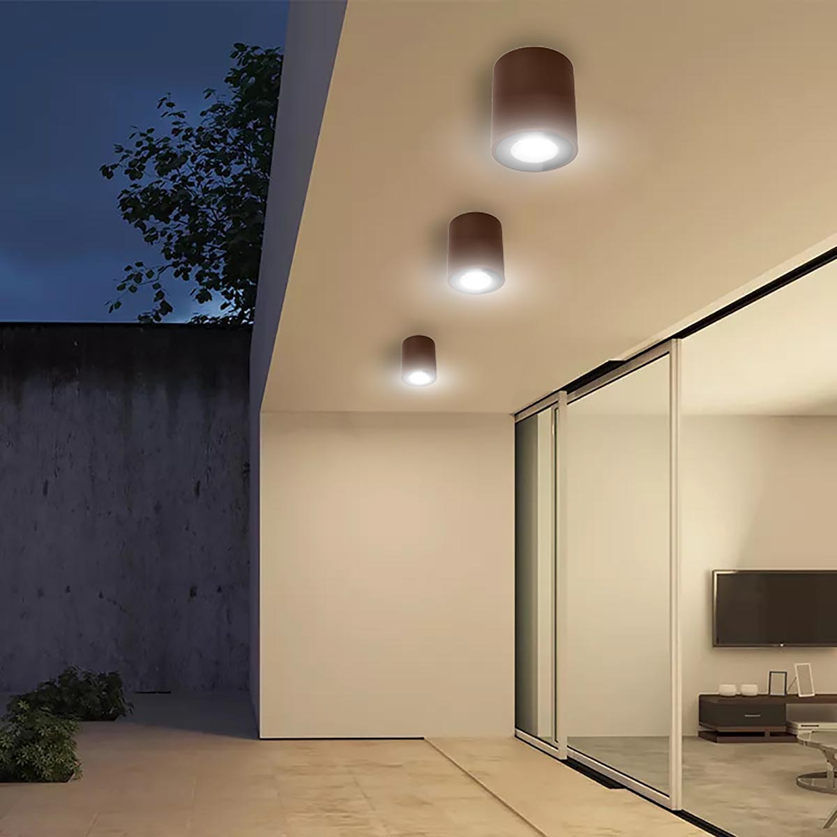 FARETTO SOFFITTO TONDO ATTACCO LED GU10 IP65