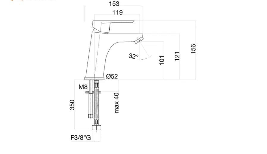 Set miscelatore lavabo e bidet senza scarico cromato kevon
