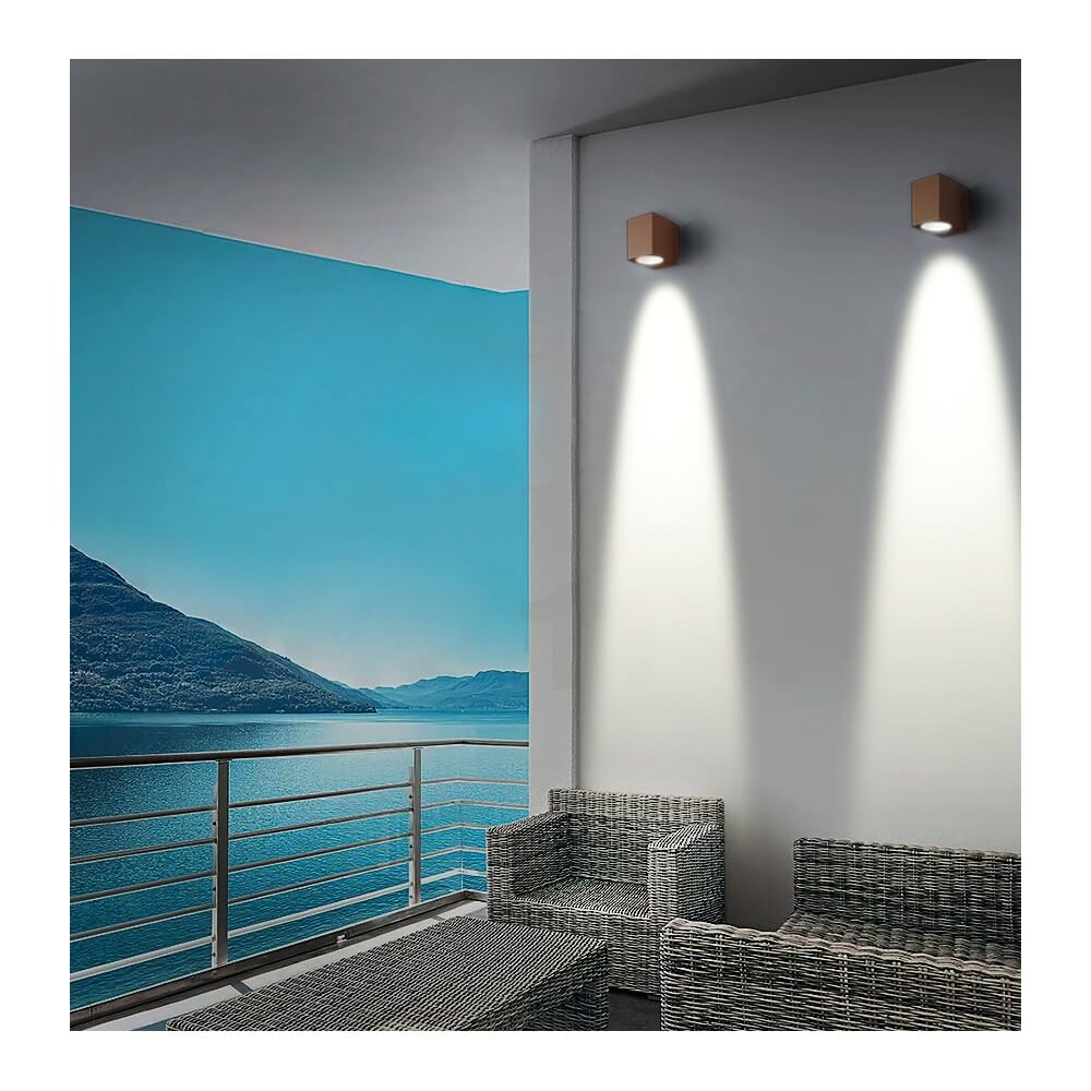Applique Quadrata Monodirezionale IP65 - GU10 Mattone