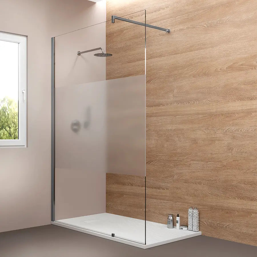 Parete Walk-In 120 cm in vetro temperato serigrafato