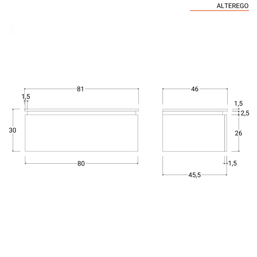 Cassettone da bagno sospeso 80 cm bianco opaco