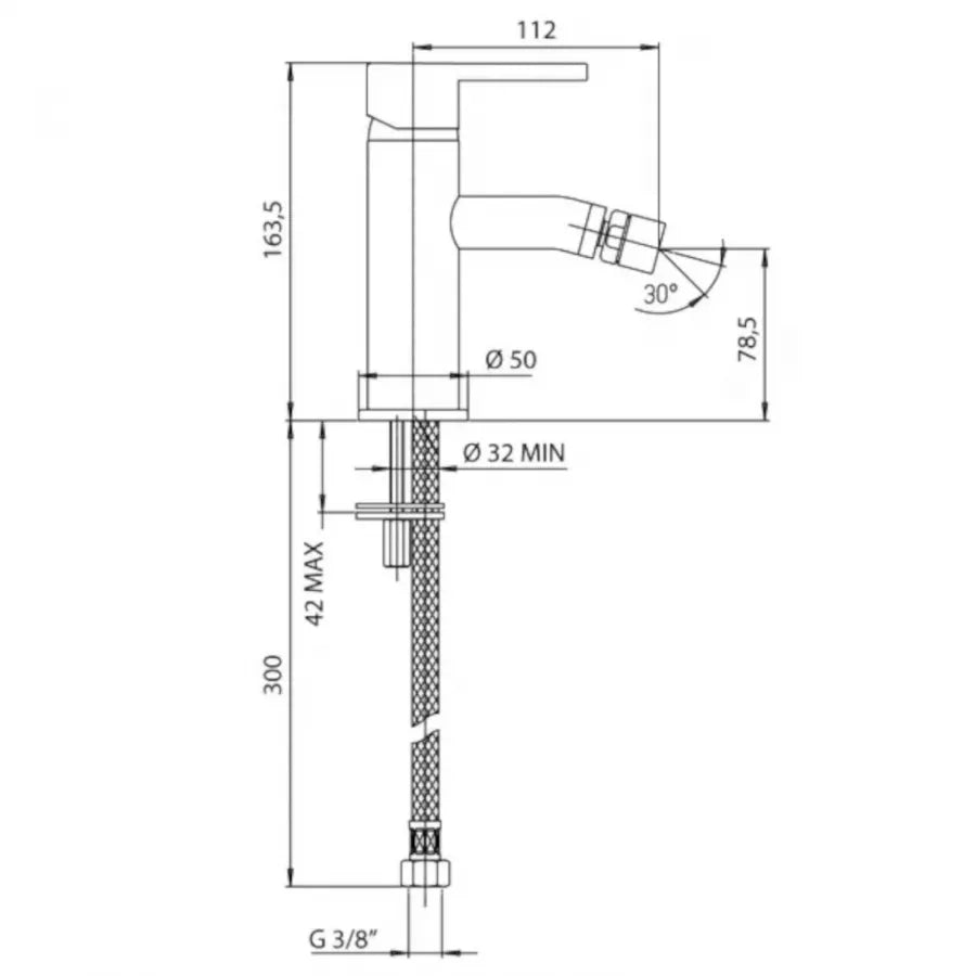 Coppia miscelatori - Rubinetteria Gen lavabo a parete e bidet in ottone nero opaco