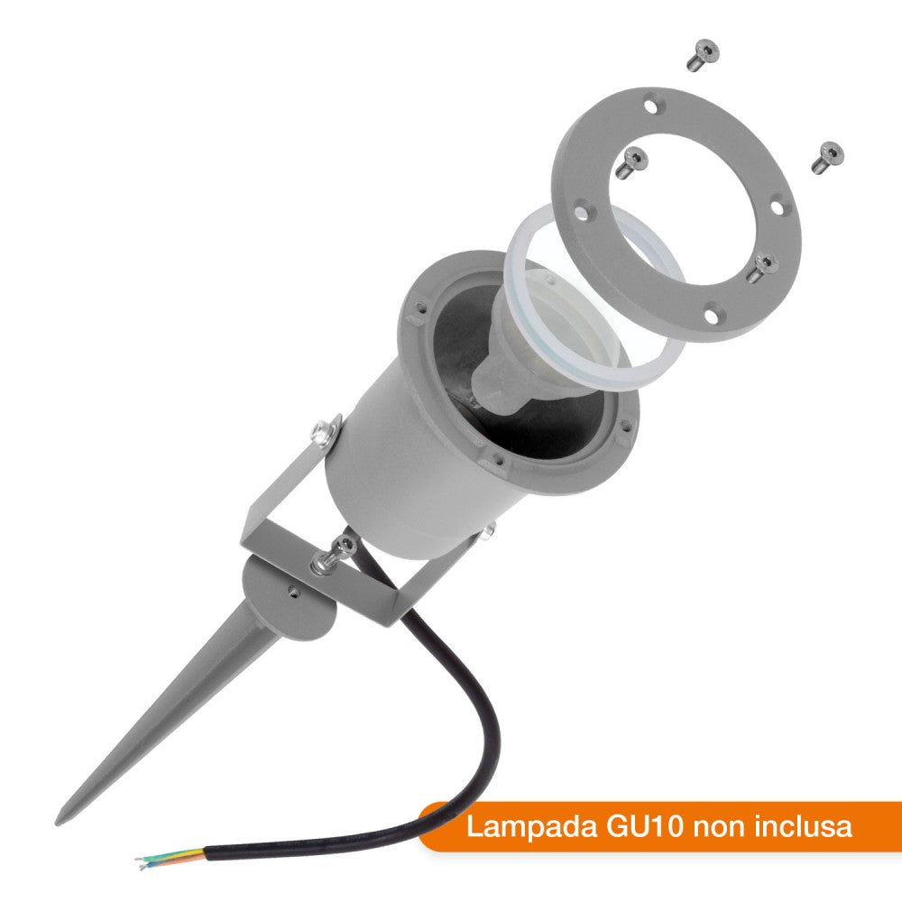 Faretto da Giardino con Picchetto GU10 - Grigio