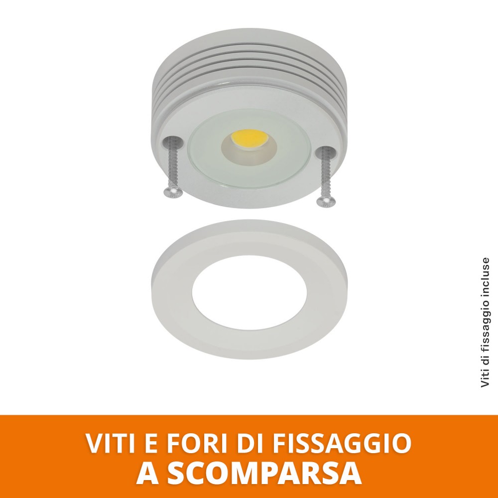 Faretto LED a superficie 5W, IP65, 220V Dimmerabile, Bianco - Professional