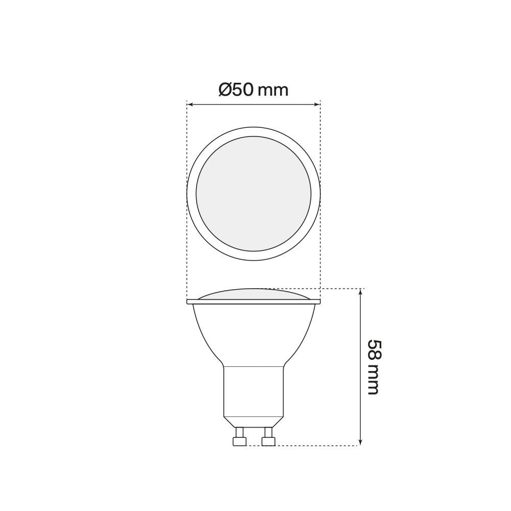 Faretto LED GU10 6W, Angolo 120°