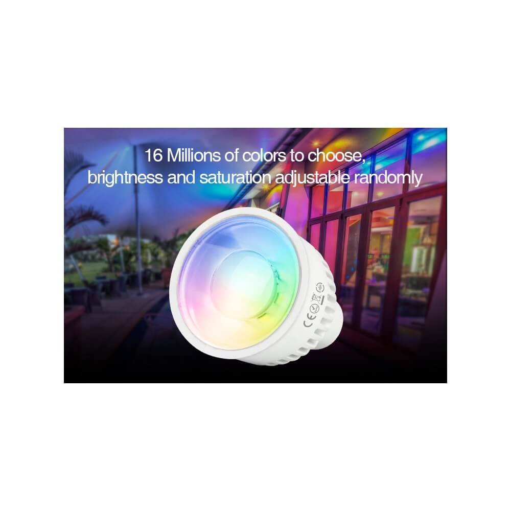 Faretto LED GU10 6W RGB+CCT Dimmerabile, Sincronizzazione Automatica