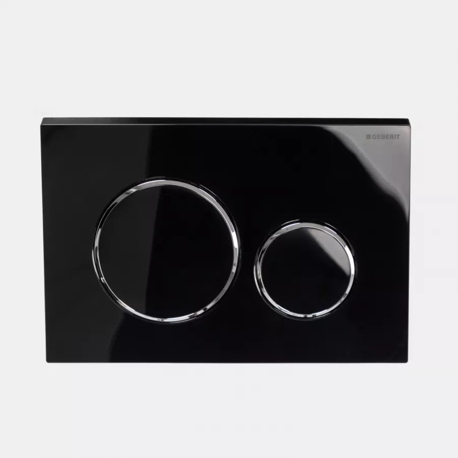 Geberit Sigma20 nero lucido e cromo placca di comando doppio tasto per incassi Sigma 8