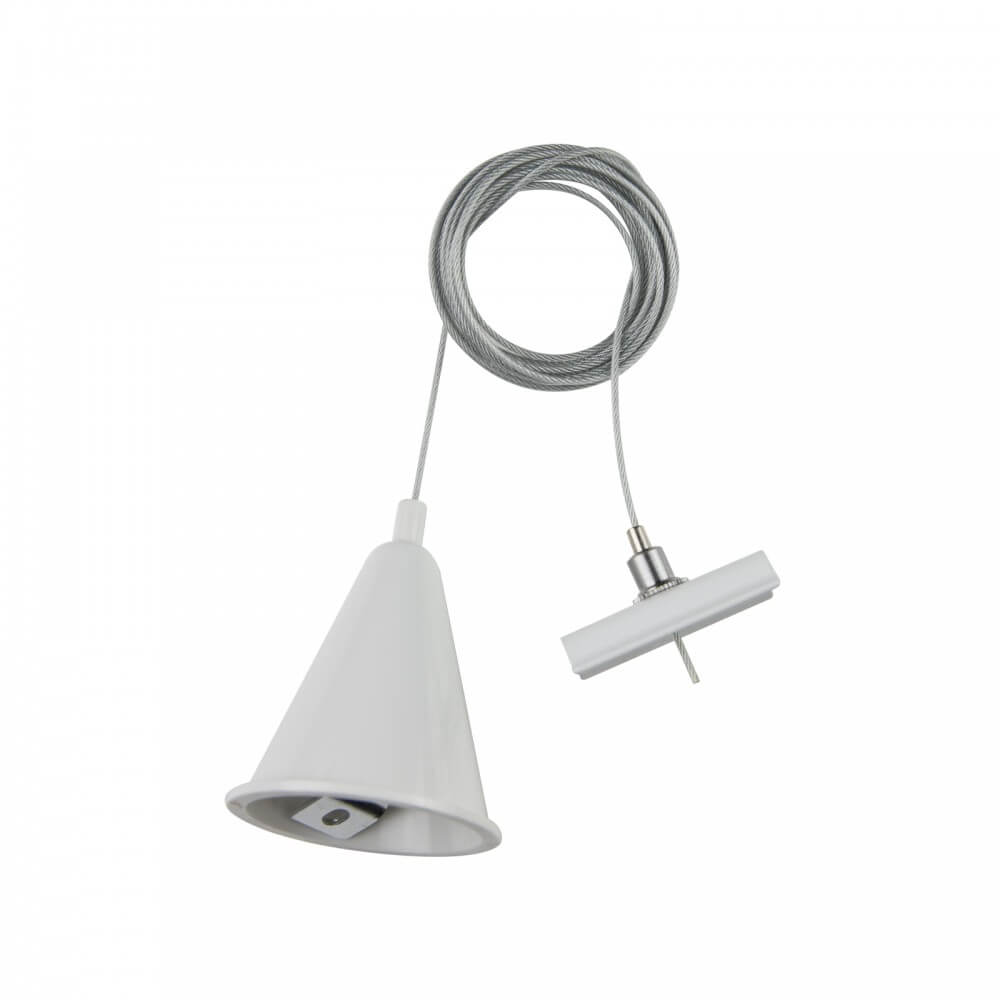 Kit Sospensione 2m per binario Monofase Bianco, serie "Solid"