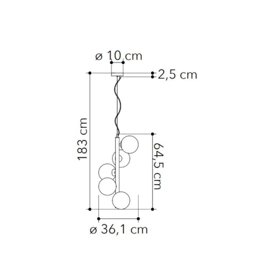 Lampada a sospensione in vetro soffiato champagne