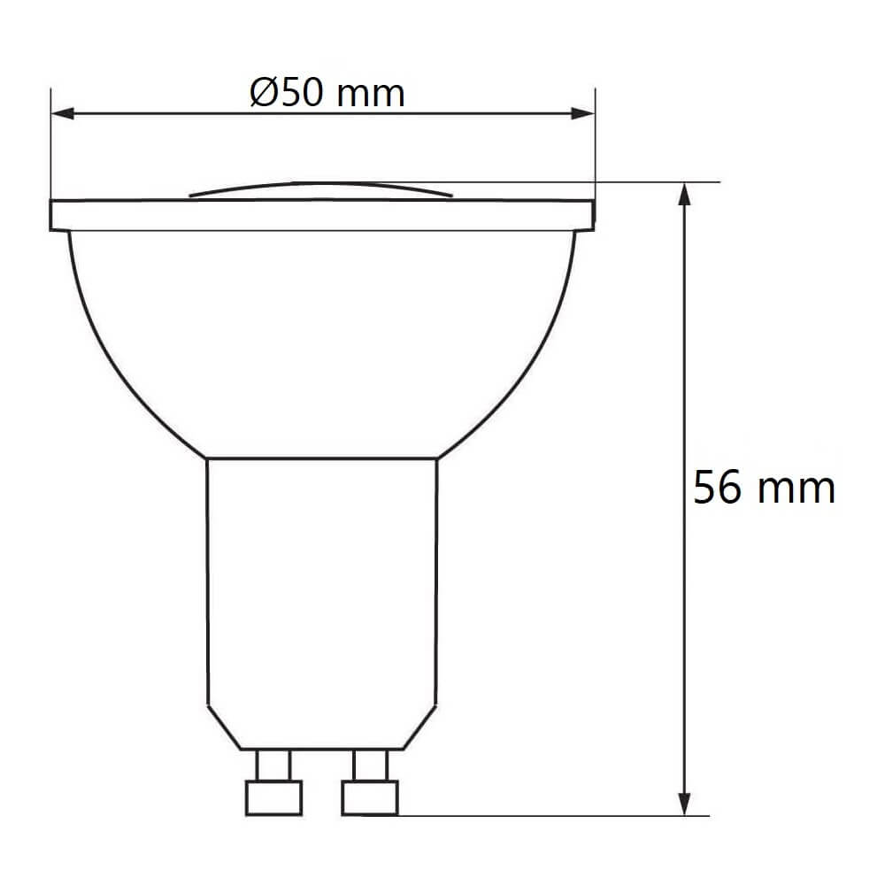 Lampada LED GU10 10W, 100lm/W - Angolo 120°