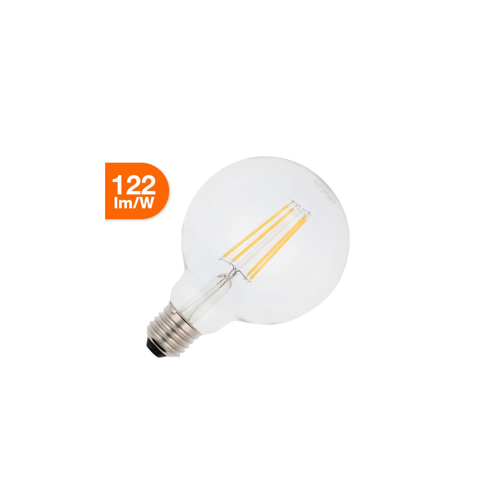 Lampada LED Globo 2700K a Filamento E27 8W, G95, 122lm/W