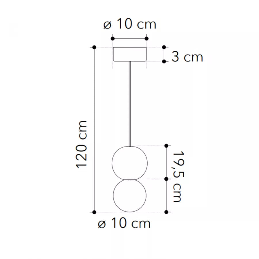 Lampada sospesa in gesso e vetro bianco