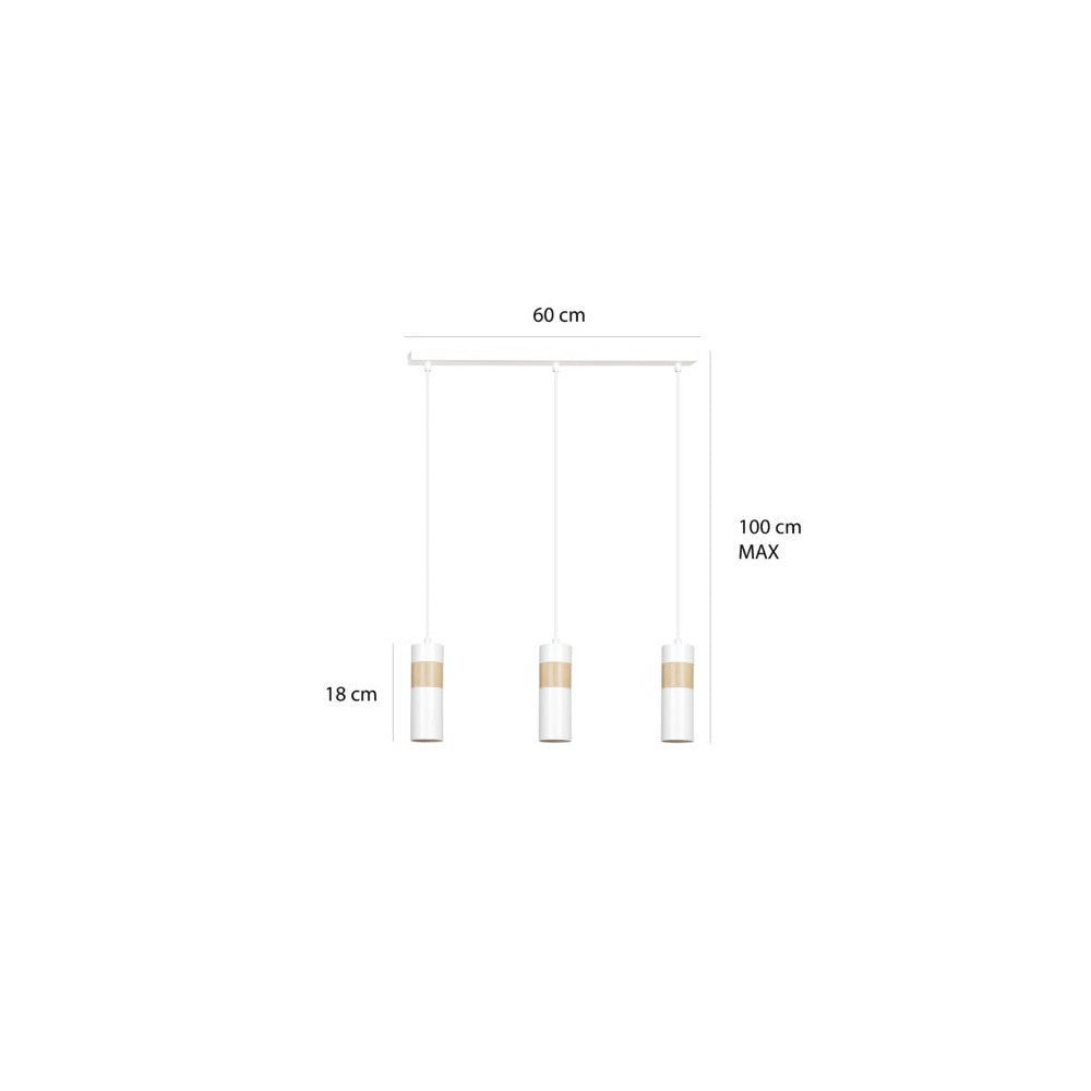 Lampadario a sospensione ARI 3 WHITE