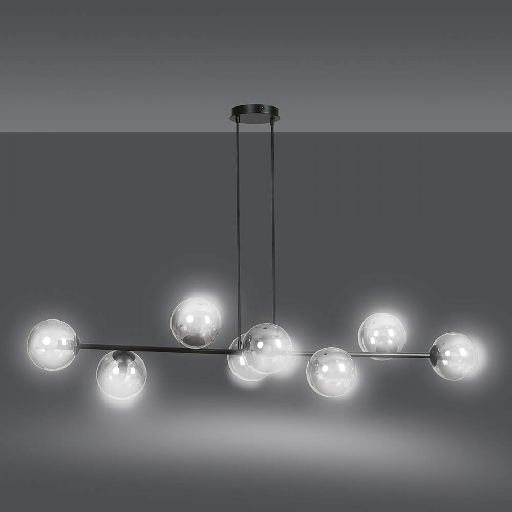 Lampadario a sospensione 8 GRAFITE e MIELE