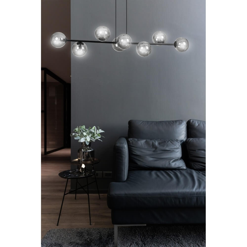 Lampadario a sospensione 8 GRAFITE e MIELE