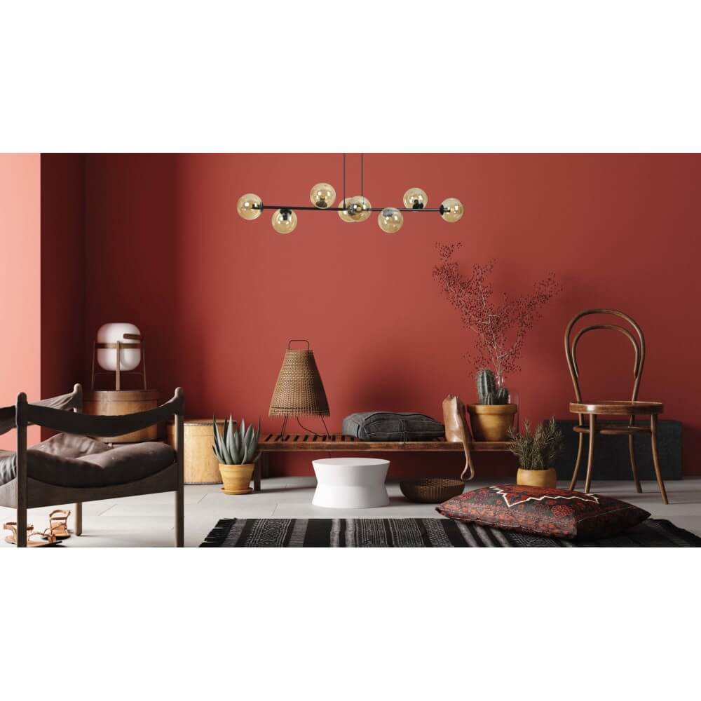 Lampadario a sospensione 8 GRAFITE e MIELE