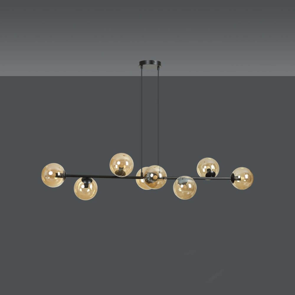 Lampadario a sospensione 8 GRAFITE e MIELE