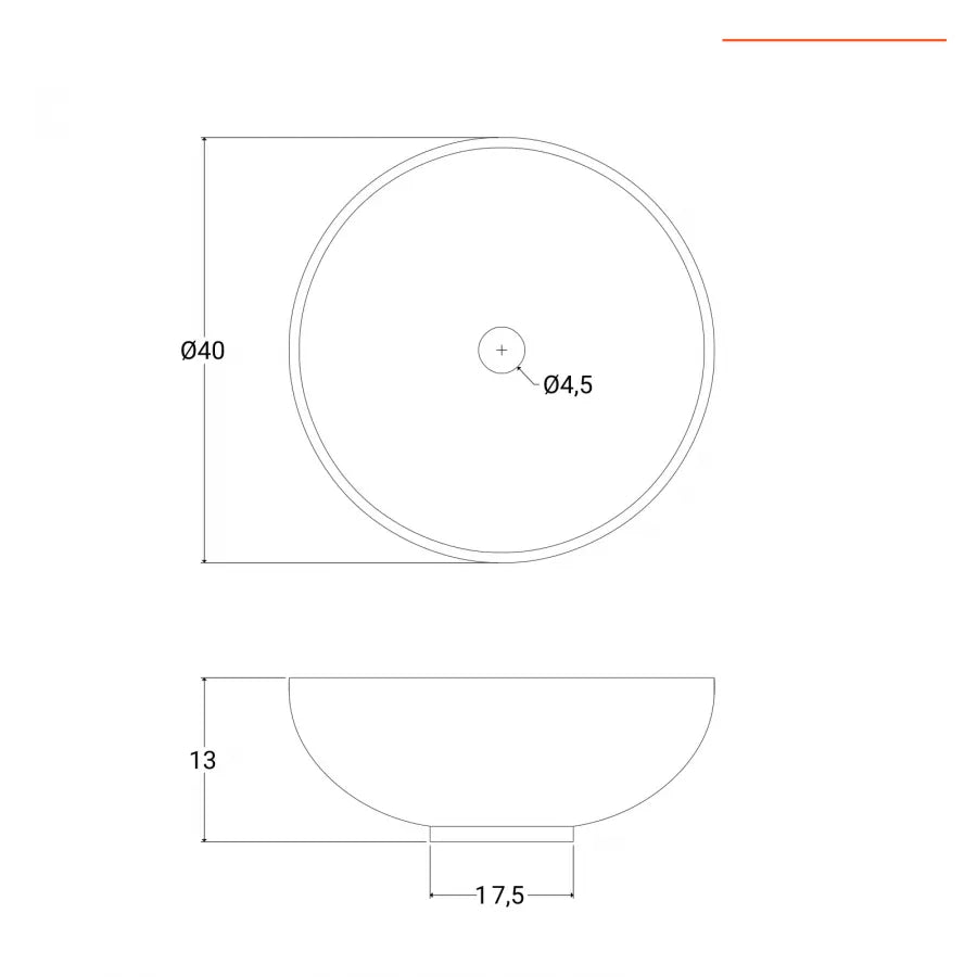 Lavabo d' appoggio 40 cm bianco opaco in ceramica ultraslim