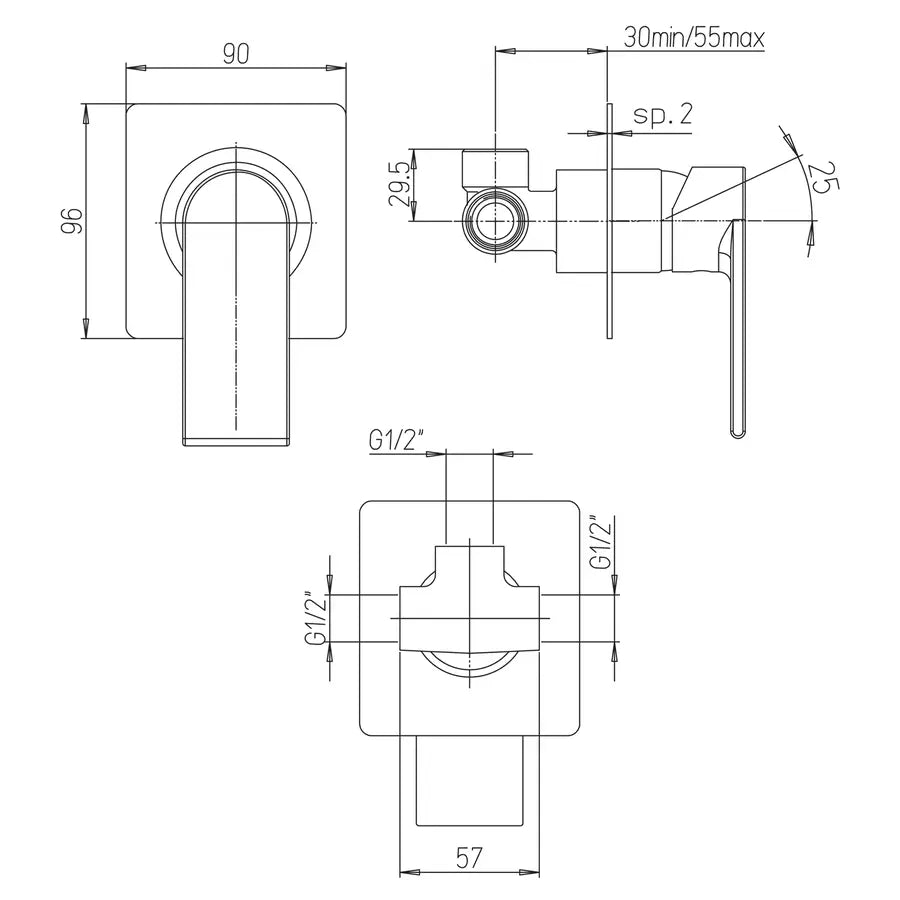 Miscelatore a incasso doccia arredo bagno moderno -Jacuzzi - Rubinetteria