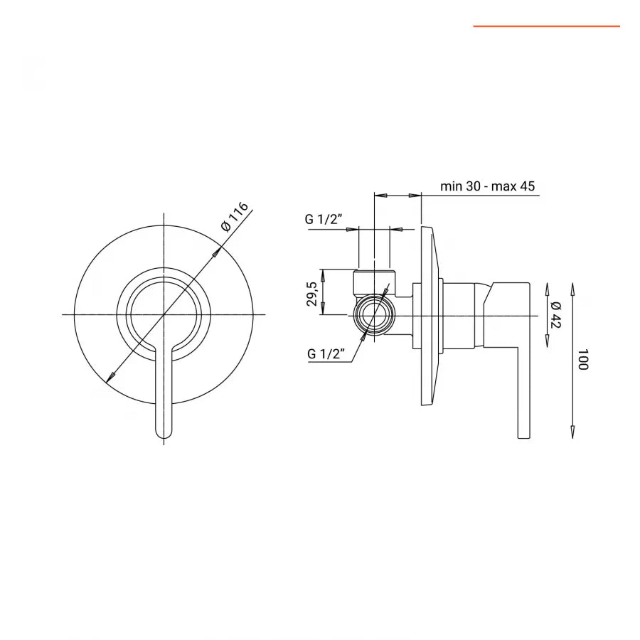 Miscelatore incasso doccia monocomando cromato - Jacuzzi - Rubinetteria