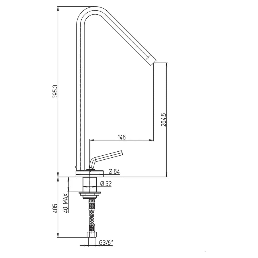 Miscelatore lavabo L senza scarico