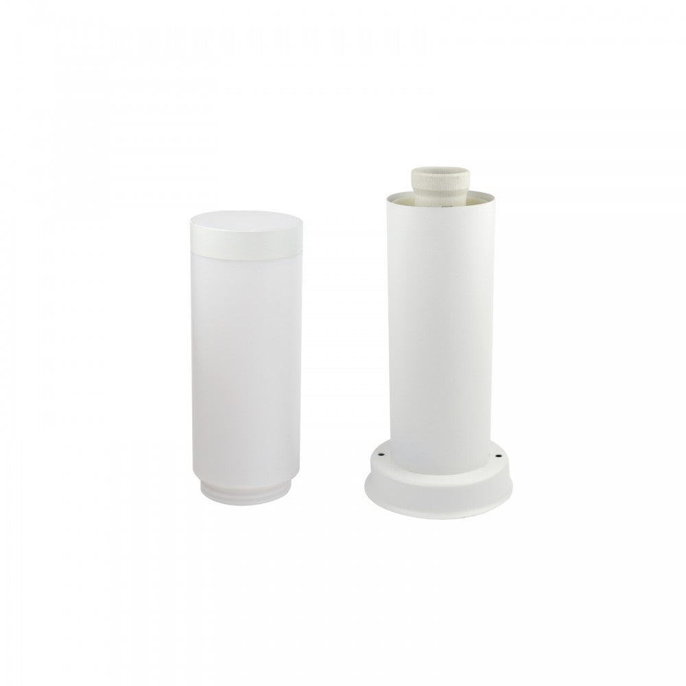 Paletto da Giardino 40cm, acciaio inox BIANCO, IK06, IP54, base E27