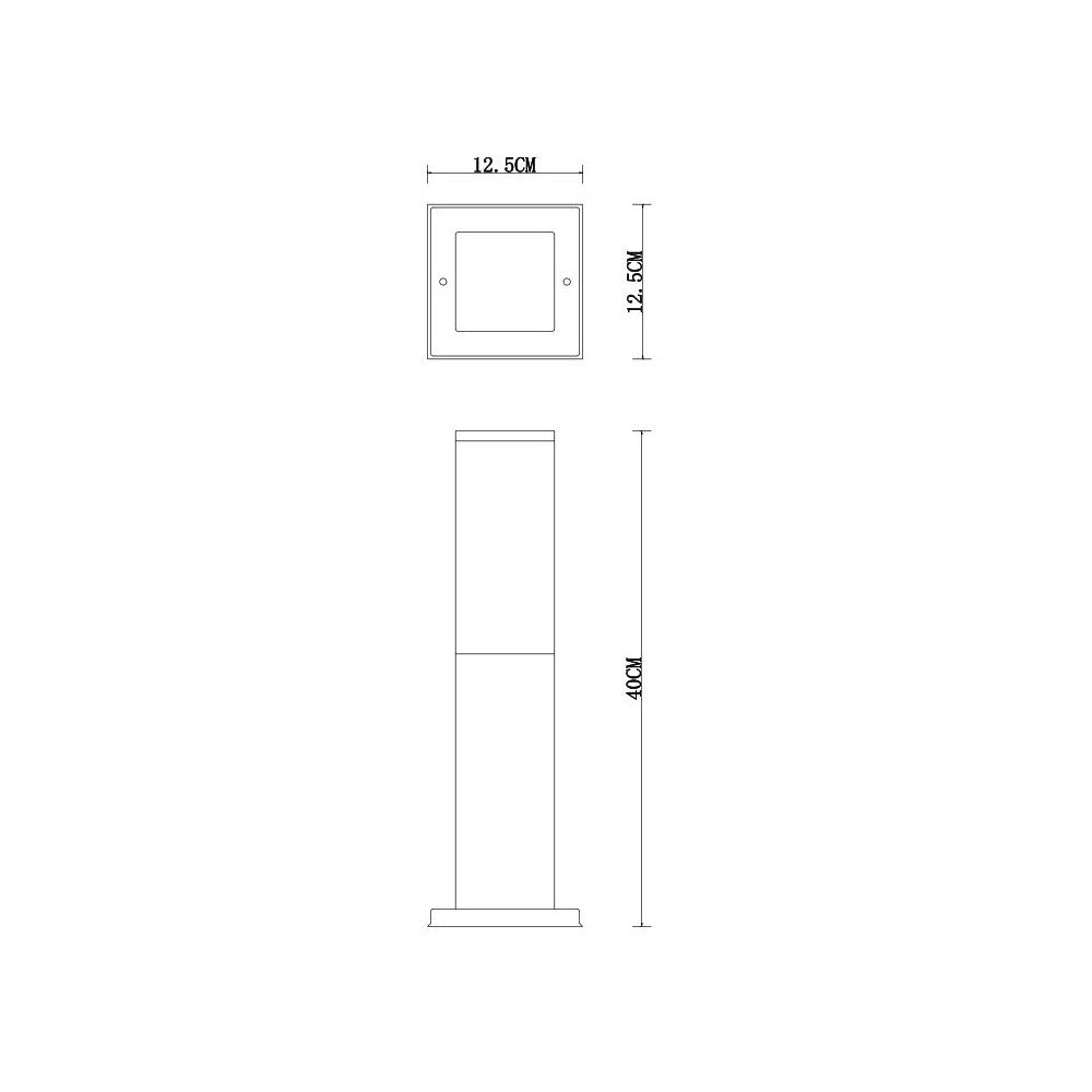 Paletto da Giardino 40cm, acciaio INOX, IK06, IP54, base E27