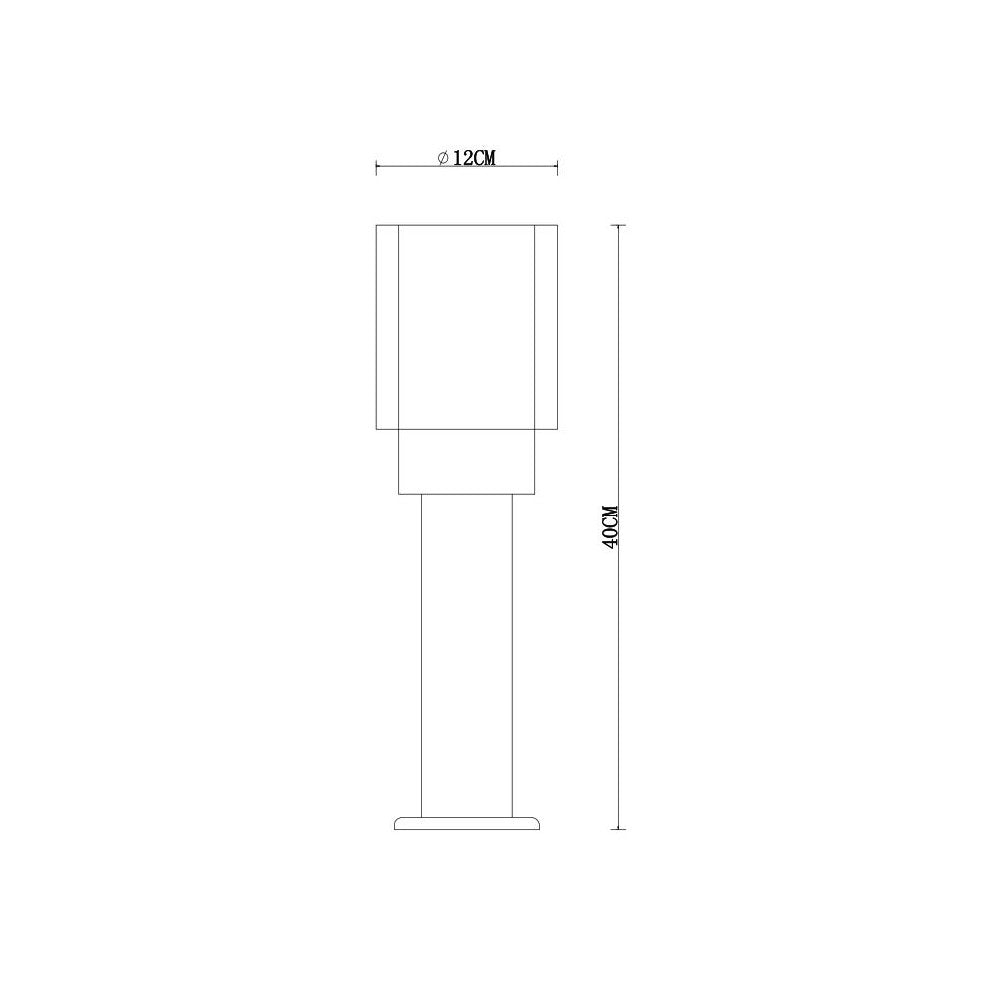 Paletto da Giardino 40cm, acciaio INOX, IK06, IP54, base E27