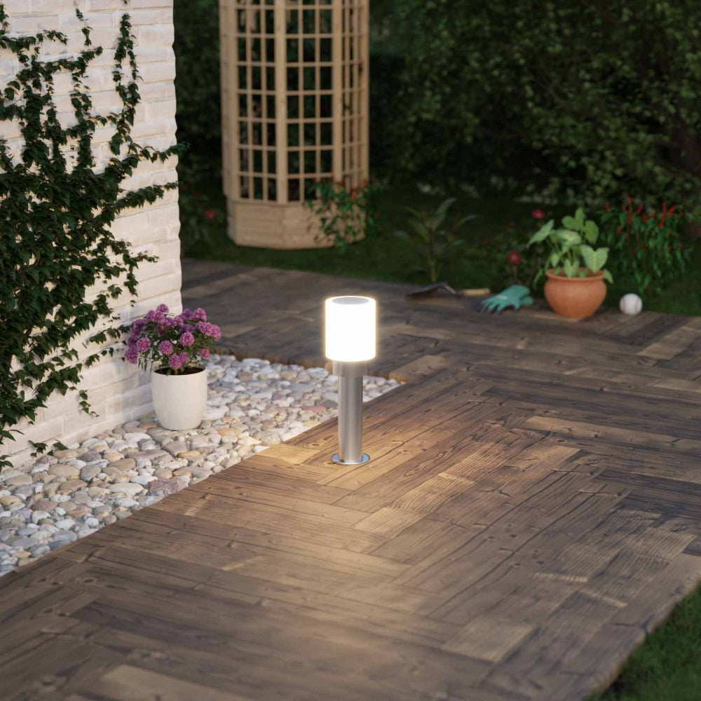 Paletto da Giardino 40cm, acciaio INOX, IK06, IP54, base E27