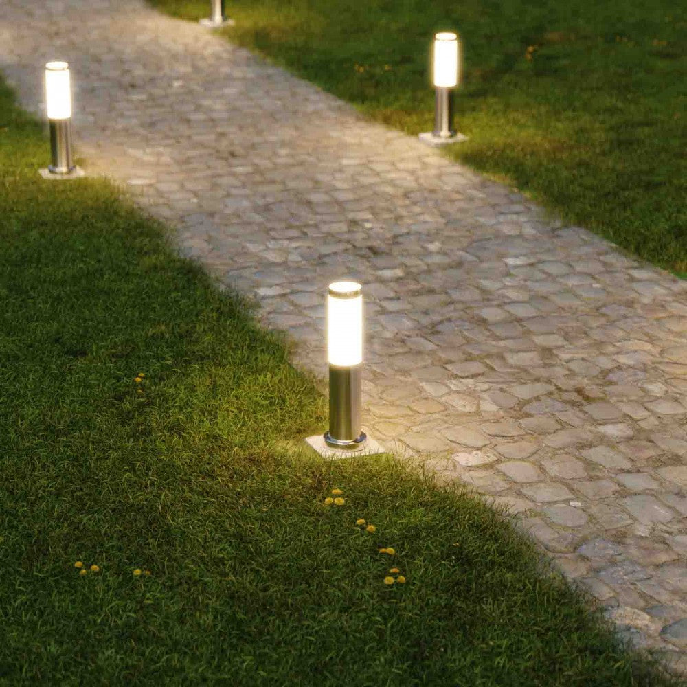 Paletto da Giardino 40cm, acciaio INOX, IK06, IP54, base E27