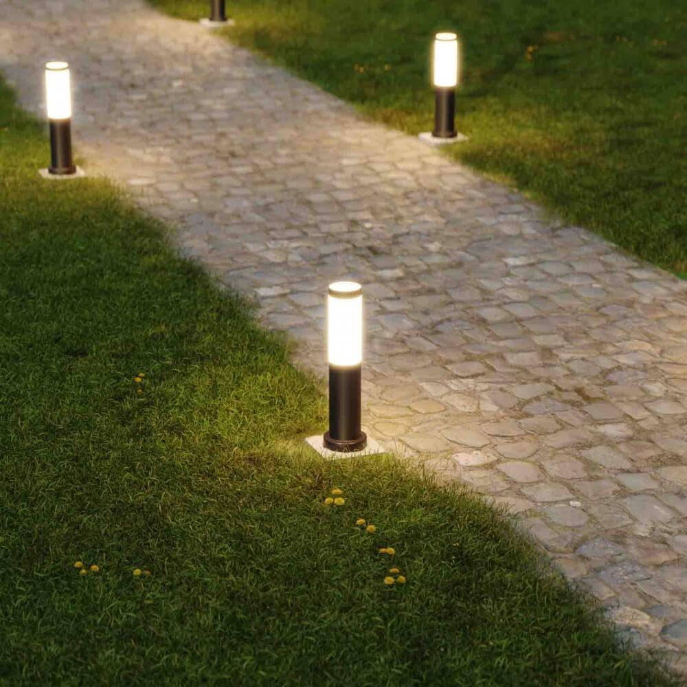 Paletto da Giardino 40cm, acciaio inox NERO, IK06, IP54, base E27