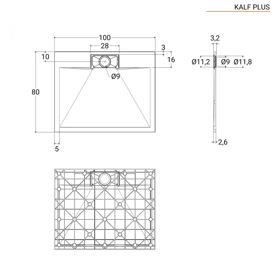 Piatto doccia 100x80 cm in resina effetto pietra ardesia bianco