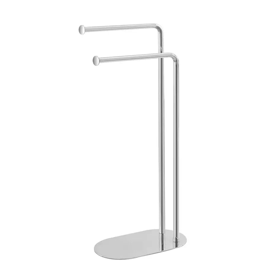 Piantana portasciugamani con 2 bracci in acciaio cromato