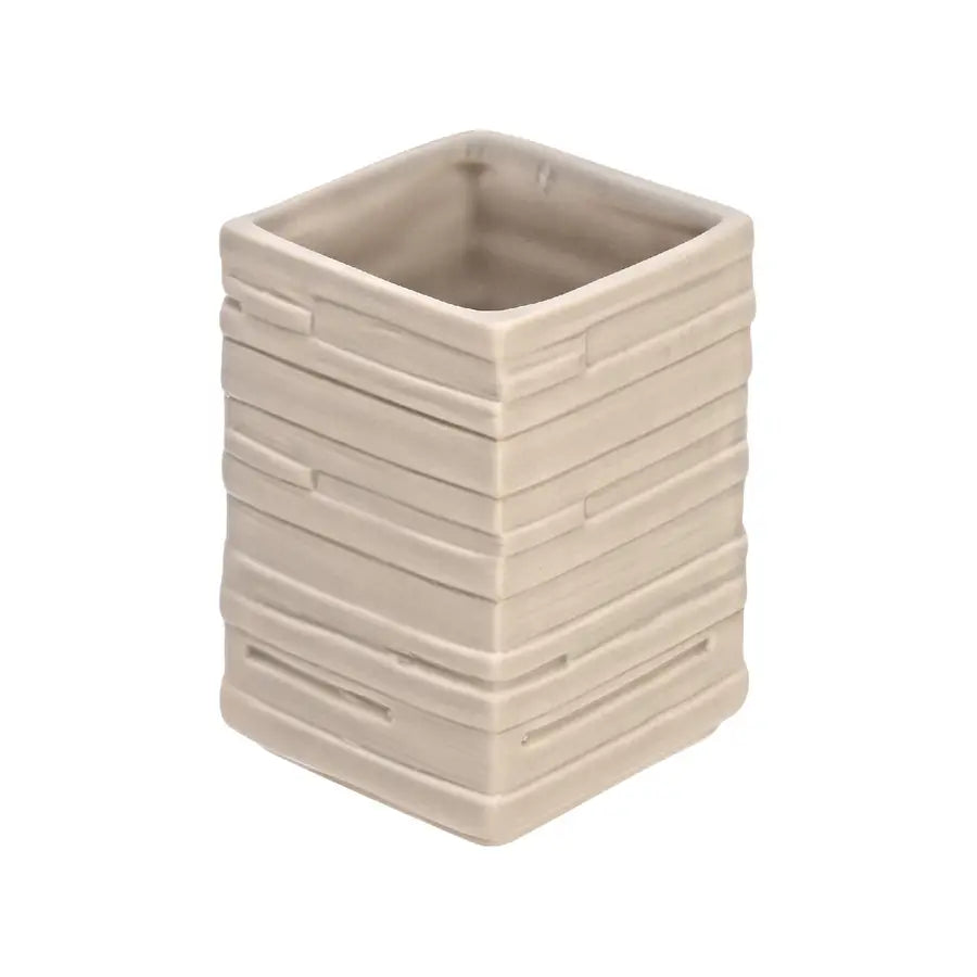 Portaspazzolino in ceramica beige