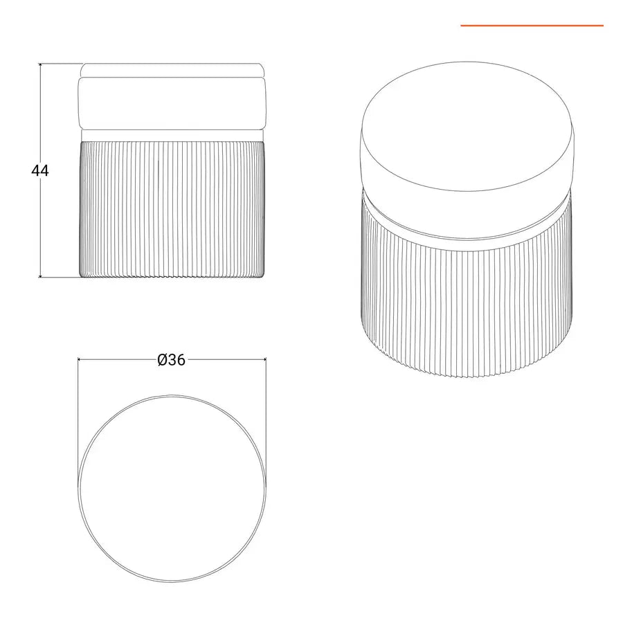 Pouf contenitore 35 cm in velluto crema