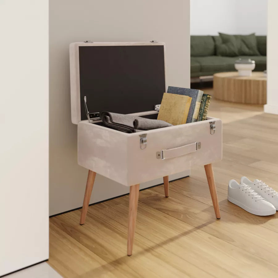 Pouf contenitore silk beige