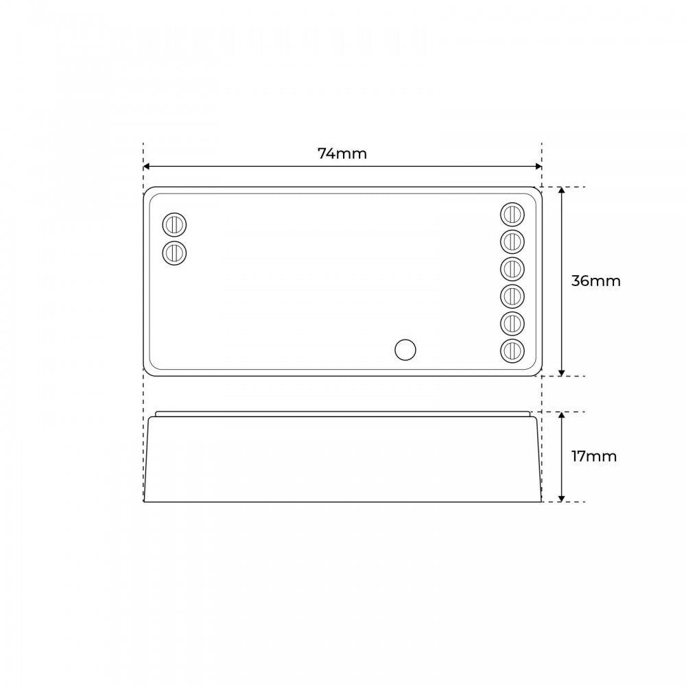 Ricevitore Controller RGB/RGBW/RGB+CCT, 12/24V, 4-zone, Sinc. Aut.