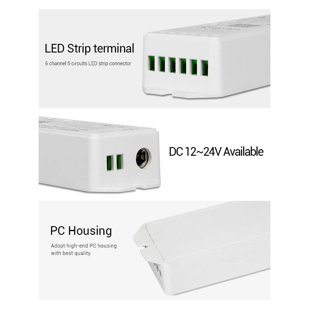 Ricevitore Dimmer / RGB / RGBW / RGB+CCT - APP, Alexa, Google Home - per strisce LED