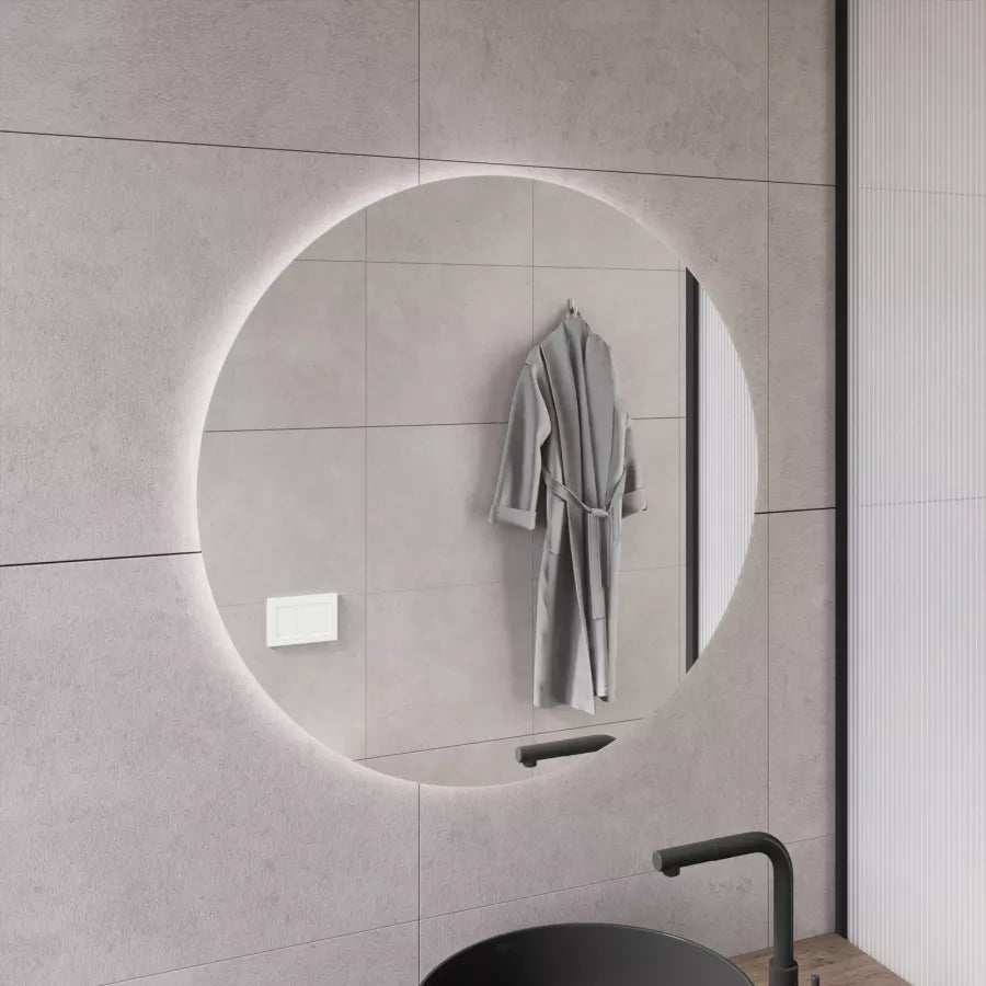 Specchio da bagno tondo Ø 90 cm luce fredda