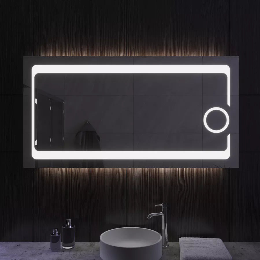 Specchio led 135x70 cm con ingranditore e interruttore