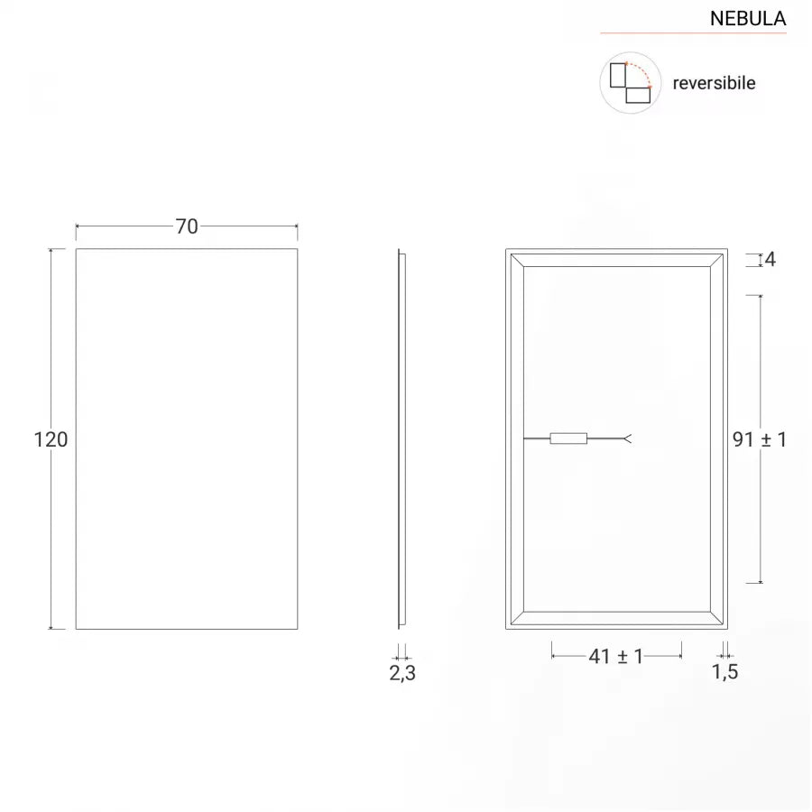 Specchio led 120x70 cm luce naturale retroilluminato e reversibile