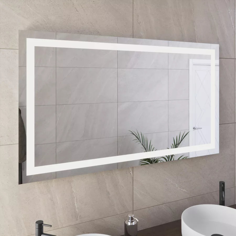 Specchio led 80x140 cm luce fredda con interruttore e reversibile