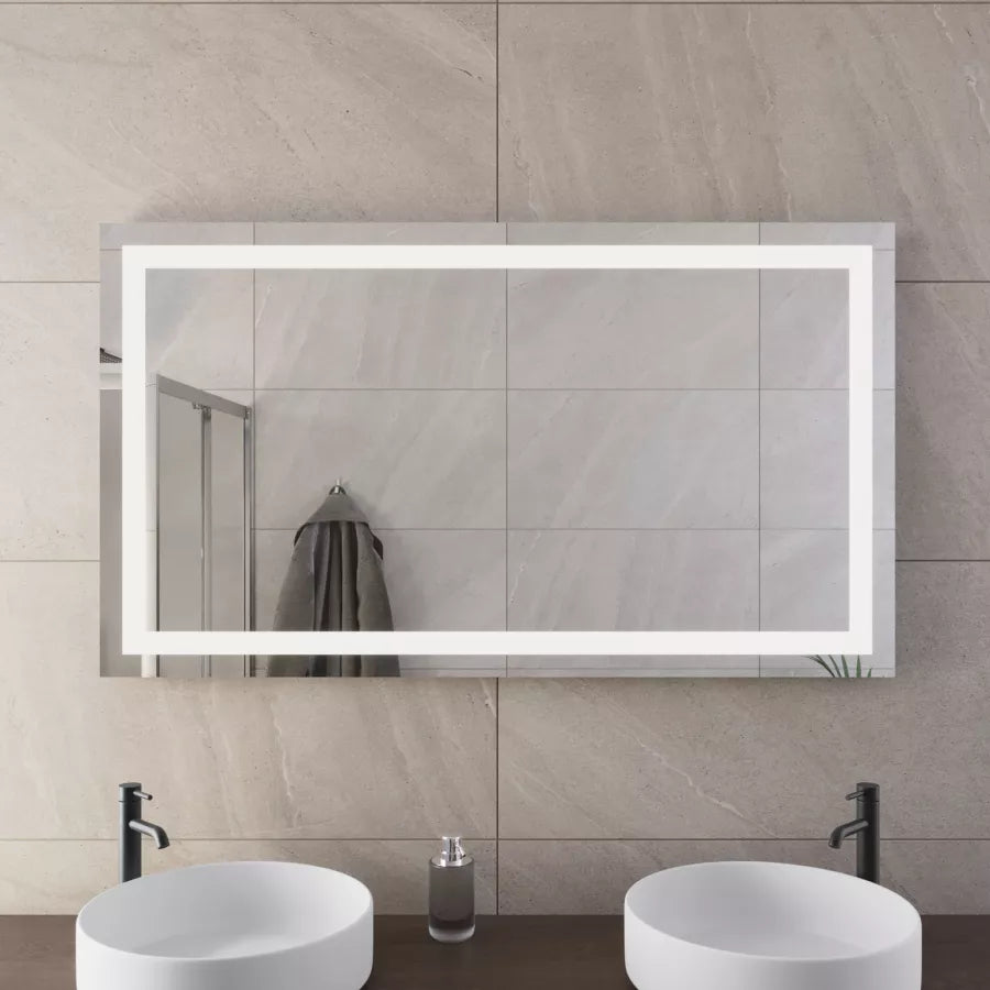 Specchio led 80x140 cm luce fredda con interruttore e reversibile