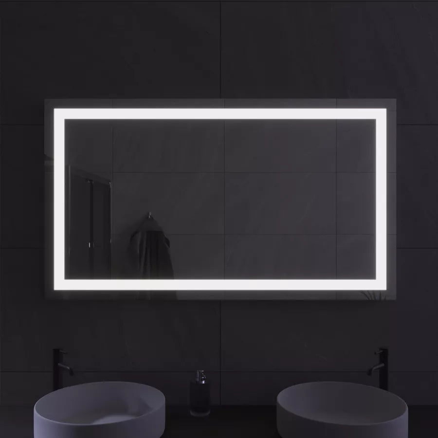 Specchio led 80x140 cm luce fredda con interruttore e reversibile