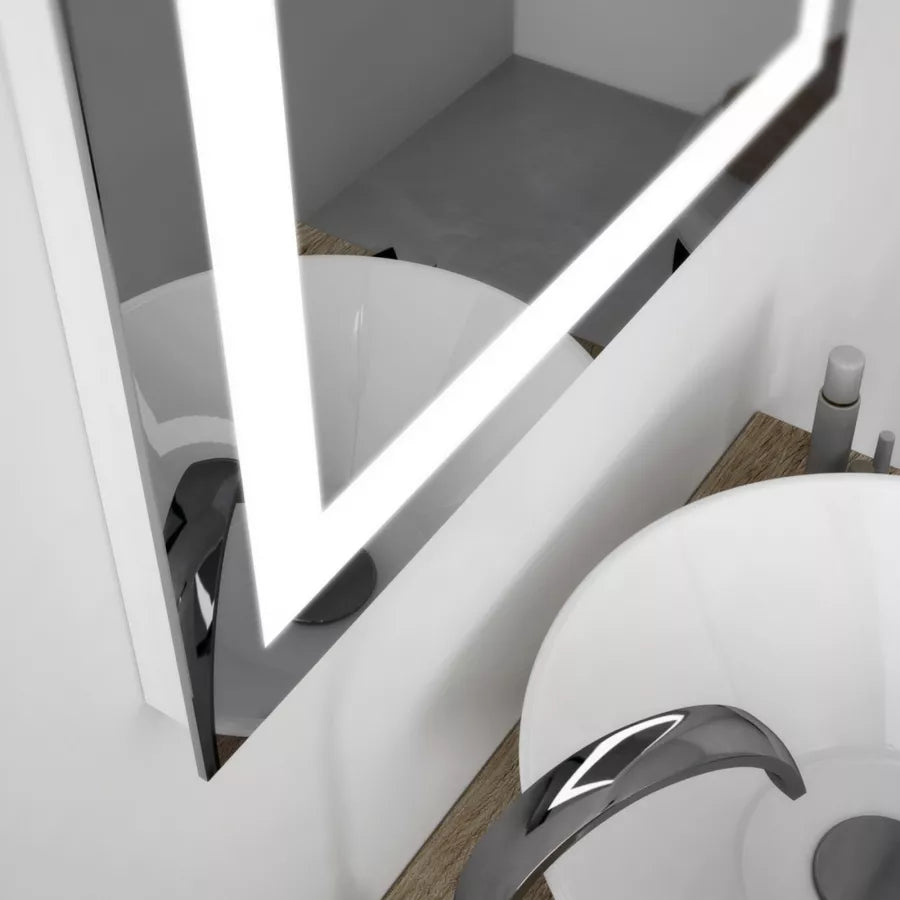 Specchio led 80x140 cm luce fredda con interruttore e reversibile