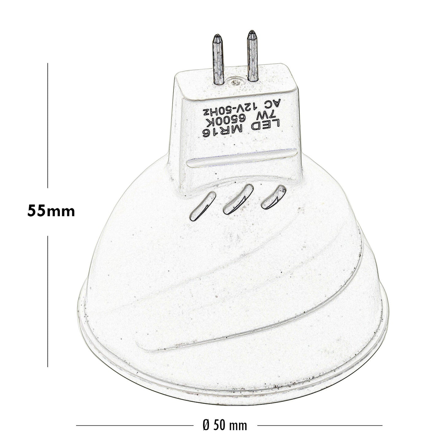 FARETTO LED 12V INCASSO 65MM QUADRATO BRILLANTINI