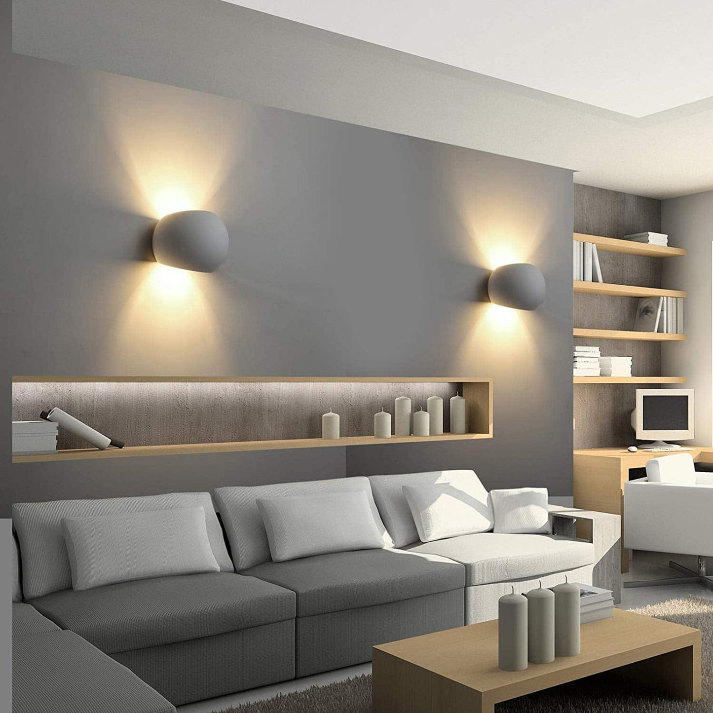 APPLIQUE PARETE GESSO LED DOPPIA EMISSIONE LUCE