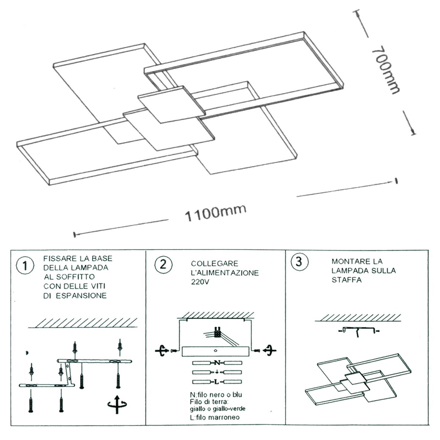 GEOMETRIC PLAFONIERA BLUETOOTH DIMMERABILE