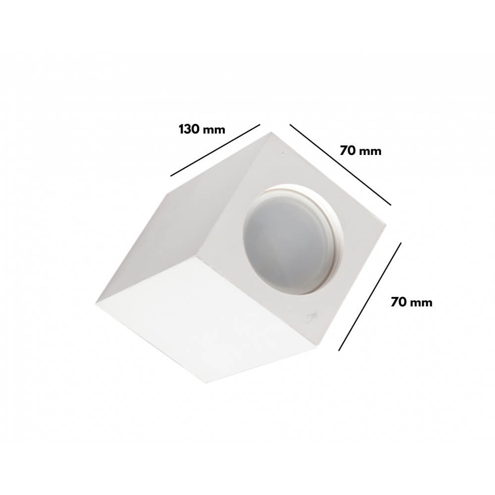 Applique da Soffitto in Gesso Pitturabile 70x70x130mm, 1xGU10